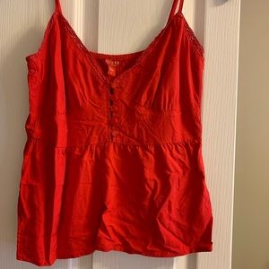 Red Guess Spaghetti Strap Blouse